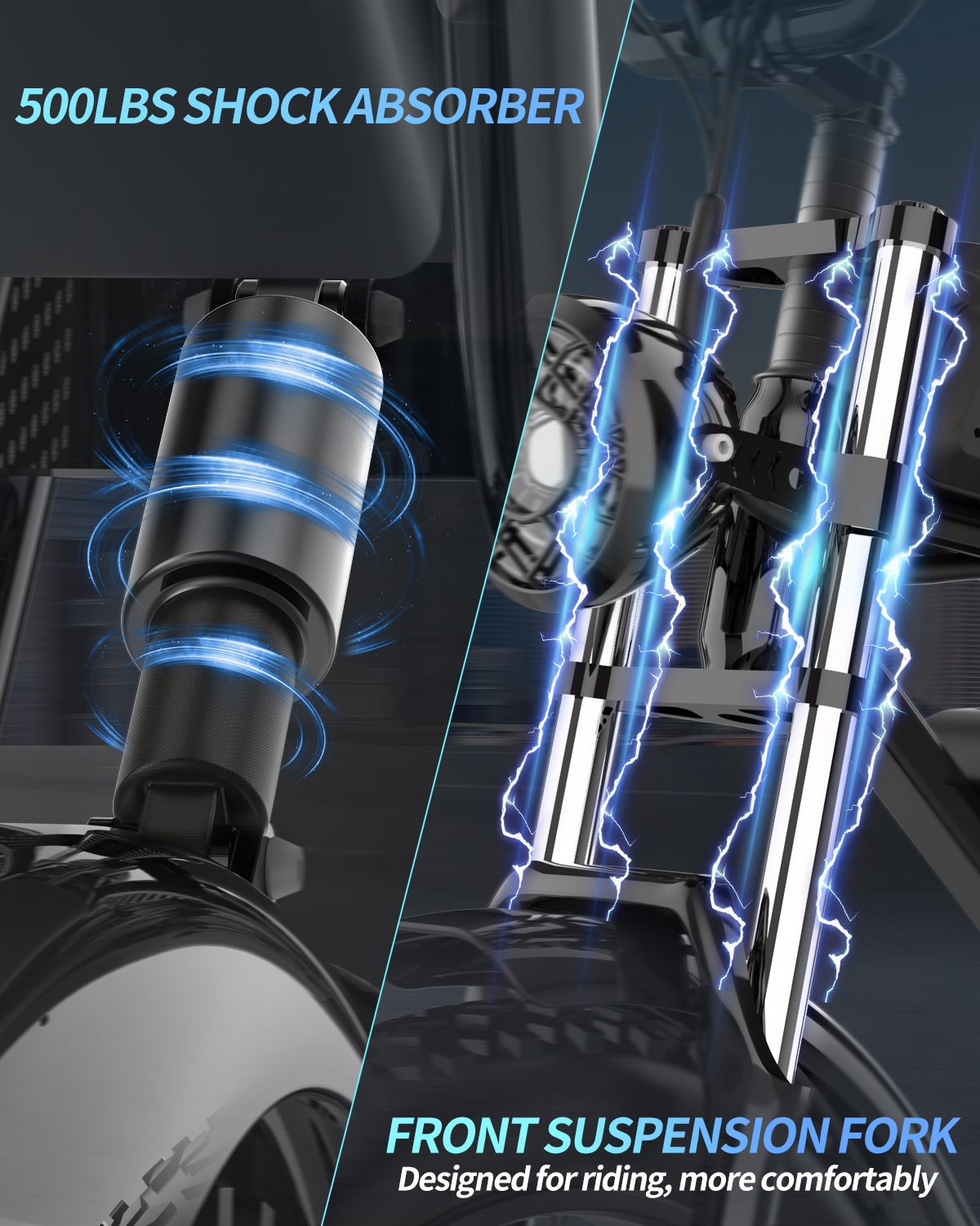 Canada free shipping Ridstar Q20 Pro Dual Battery 40ah Electric Bicycle  E-Bike 2000W Electric Dirt Bike Hydraulic Disc Bicycle Electric City Bike - Image 6