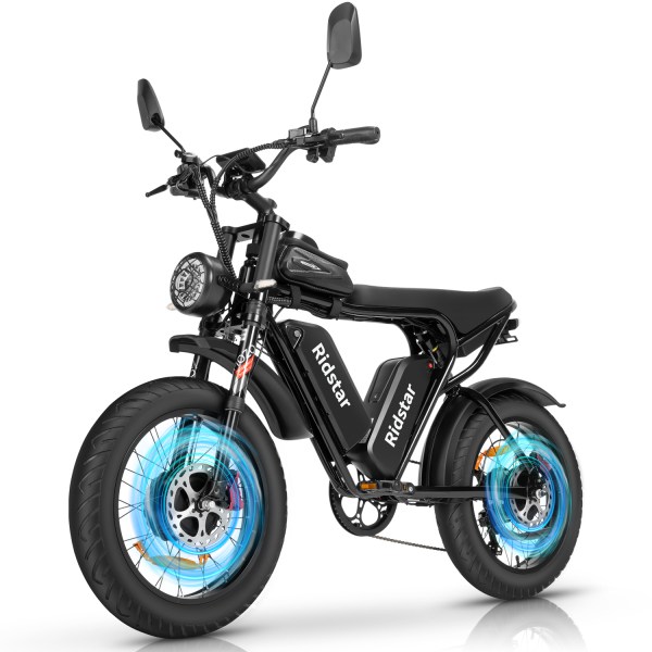 UK  free shipping Ridstar Q20 Pro 750W 2000W Electric Hybrid Bike Cheap Electric Dirt Bike 20''  Fat Tire Mountain Bike 52V 40AH Electric Bicycles