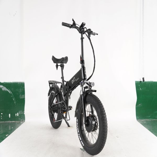 Europe Shipping 1500W Dual Motor Electric Bicycle  20 Inch Fat Tyre Bike Electric Bike 48V 17AH Ebike with Removable  Battery
